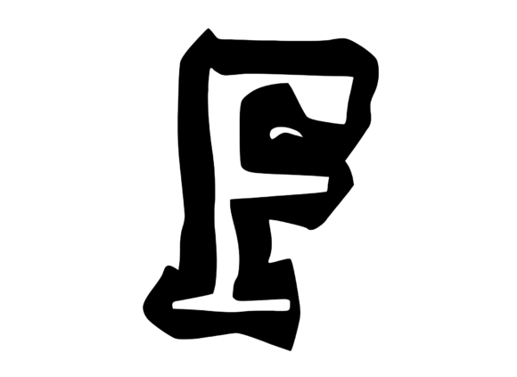 Bold Punk Hand Drawn Mono Letter F