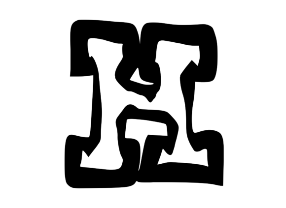 Bold Punk Hand Drawn Mono Letter H