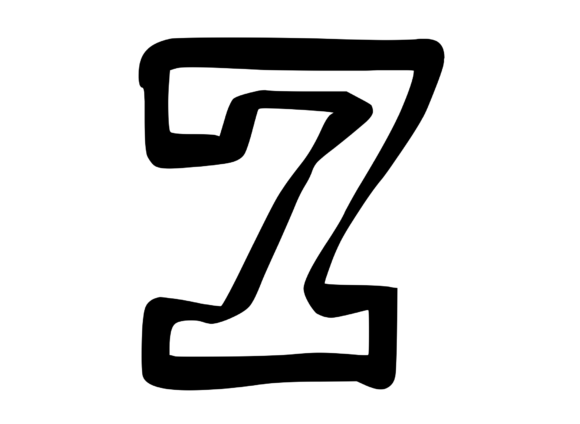Bold Punk Hand Drawn Mono Number 7