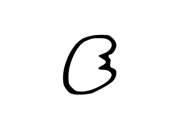 Friendly Bubble Cartoon Mono Letter SVG E