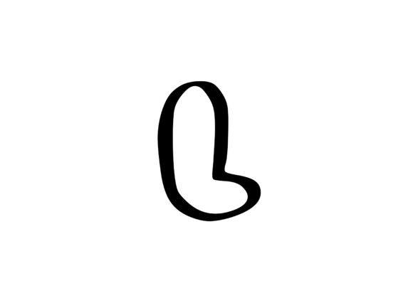 Friendly Bubble Cartoon Mono Letter SVG L