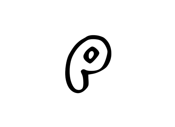 Friendly Bubble Cartoon Mono Letter SVG P
