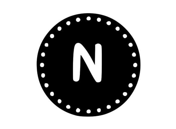Mono Minted Gold Coin Letter SVG N