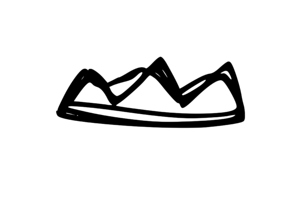 Mono Scribble Graphic Hills