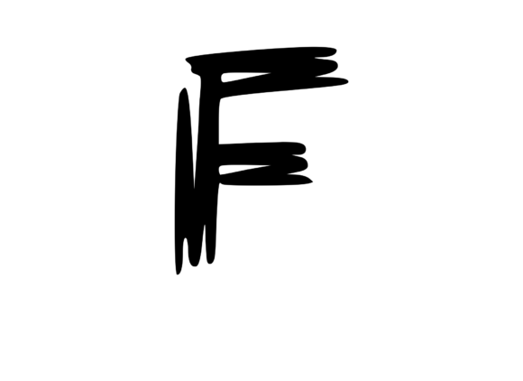 Old Brush Stroked Mono Letter F