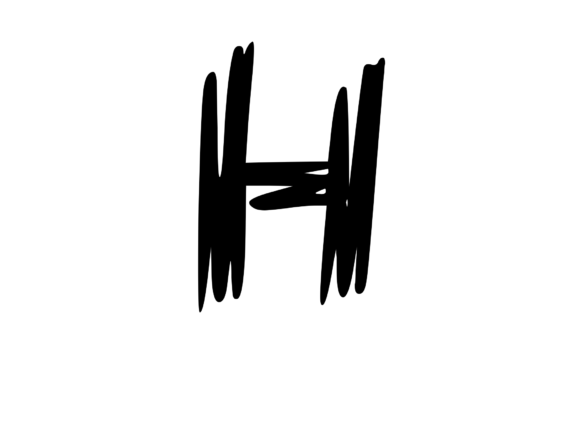 Old Brush Stroked Mono Letter H