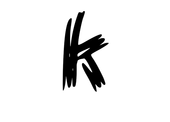 Old Brush Stroked Mono Letter K