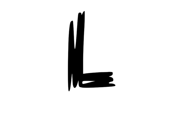 Old Brush Stroked Mono Letter L