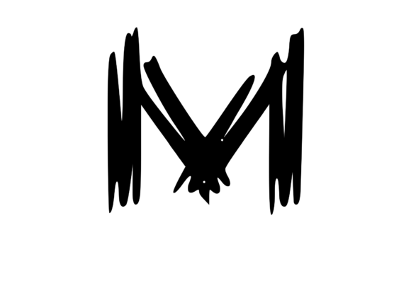 Old Brush Stroked Mono Letter M
