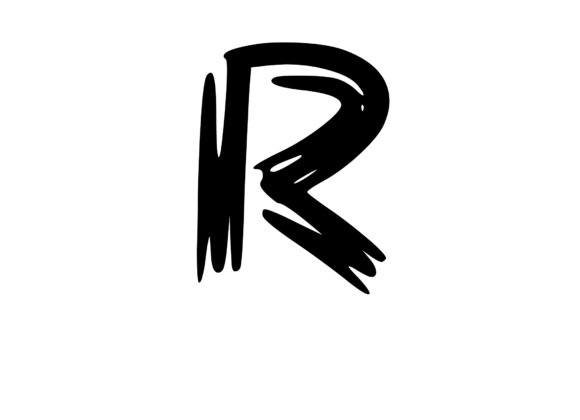 Old Brush Stroked Mono Letter R