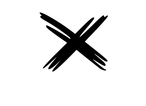 Old Brush Stroked Mono Letter X