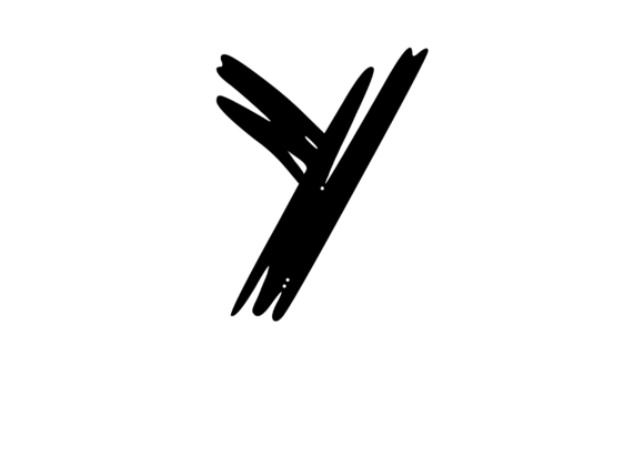 Old Brush Stroked Mono Letter Y