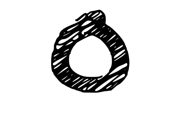 Rough and Messy Scribbled Mono Letter O