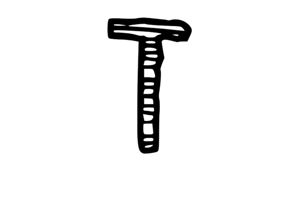 Rough Crinkled Lined Mono Letter T
