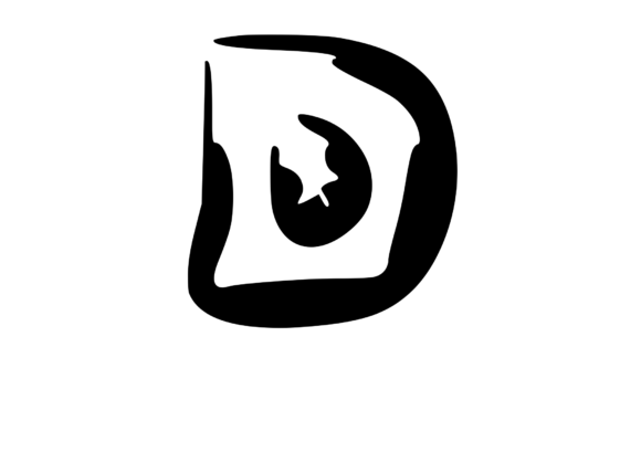 Rounded Fat Marker Pen Mono Letter D
